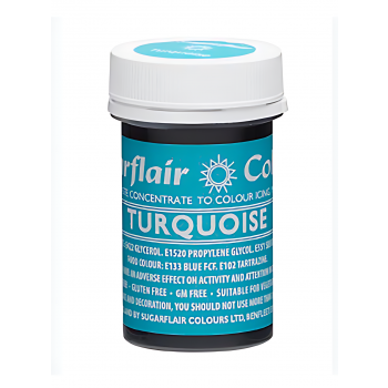 sugarflair, spectral, turquoise, turkoois, voedselkleurstof, pasta, A129, kleurstof, kleur, color, colour, turkwaas, blauw, groen, green, blue, 0610370673416