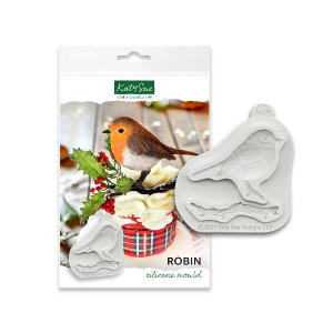 robin, roodborstje, silicone, katysue, robin, kerstmis, vogel, roodborst, CF0032