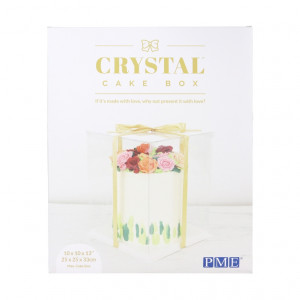 PME, Crystal, kristal, cake, taart, box, doos, transparant, doorzichtig, hoge, CCB08, 28cm