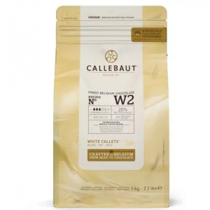 callebaut, chocolade, callets, druppels, melkchocolade, 1kg, W2, wit