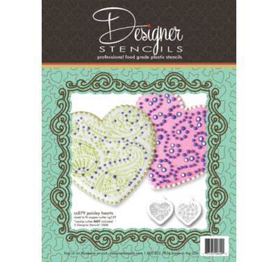 Designer Stencils Paisley and Circles Heart Stencil Set